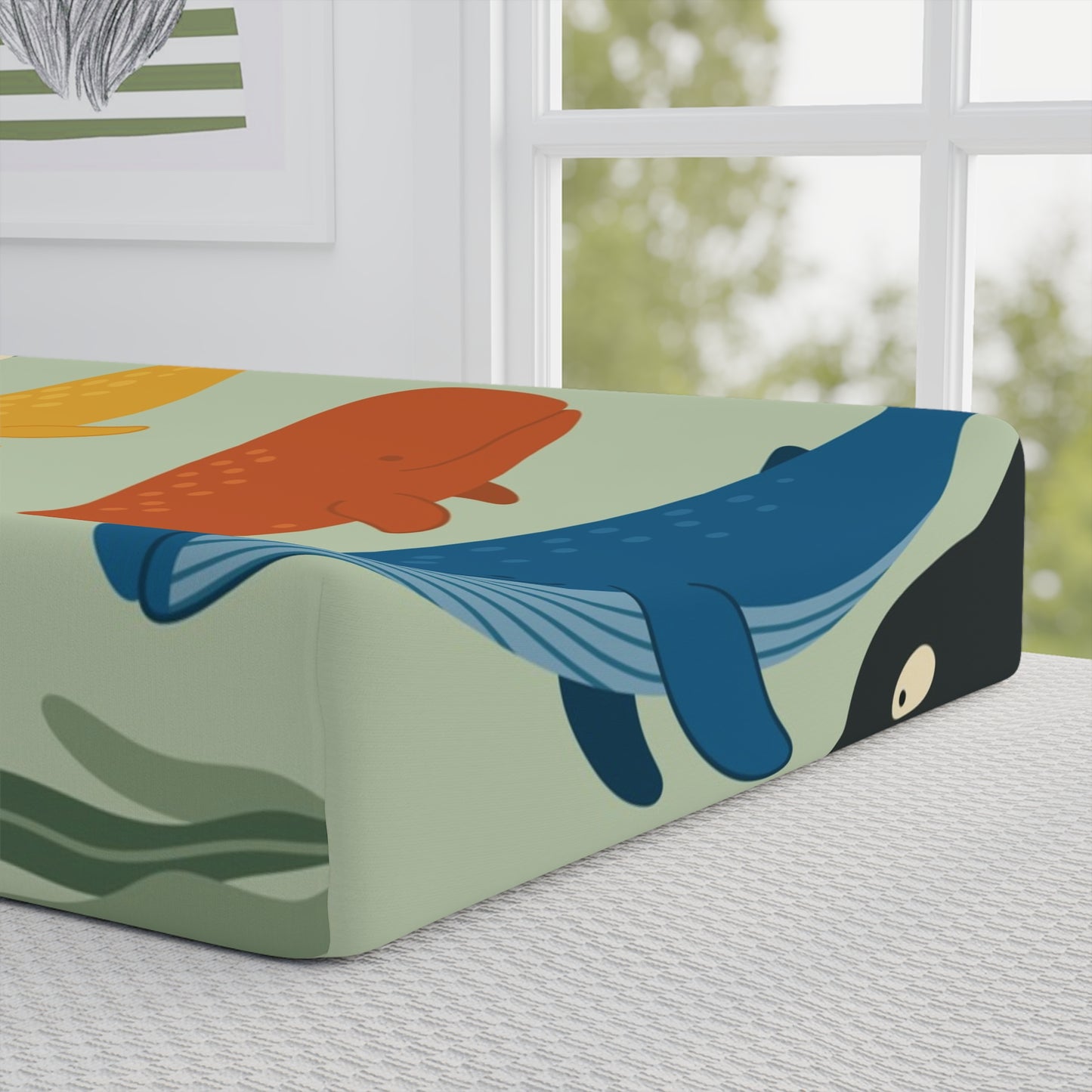 Whale-Themed Baby Changing Pad Cover