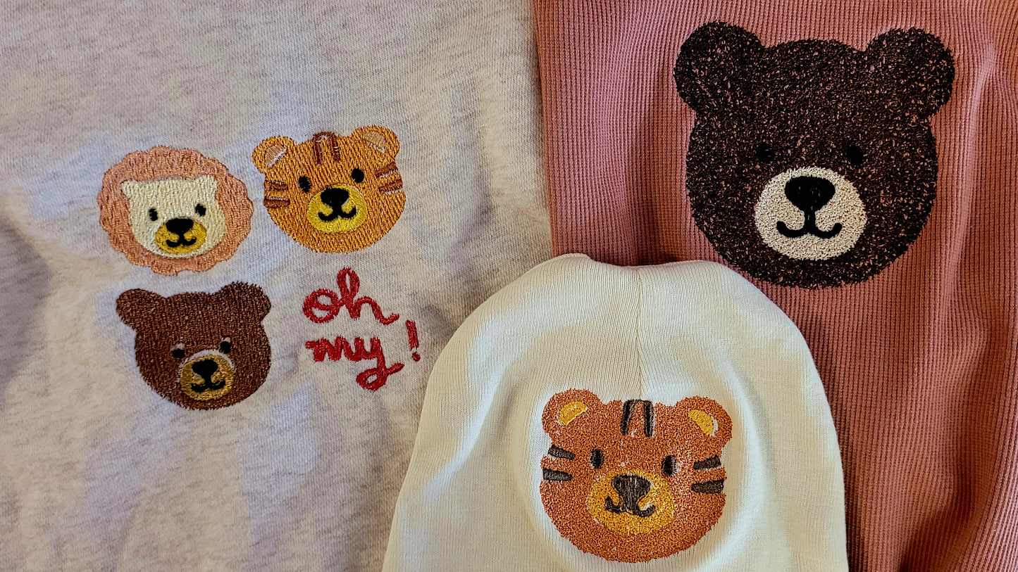 fuzzy tiger | *4 SIZES* EMBROIDERY FILES | DIGITAL DOWNLOAD FOR MACHINE EMBROIDERY