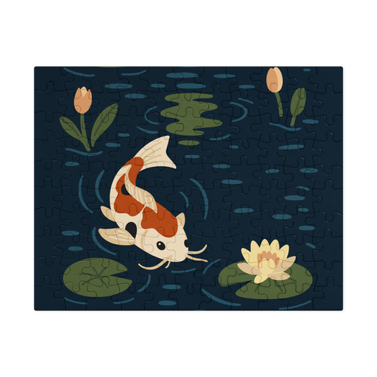 Moonlit Pond Jigsaw Puzzle with Tin