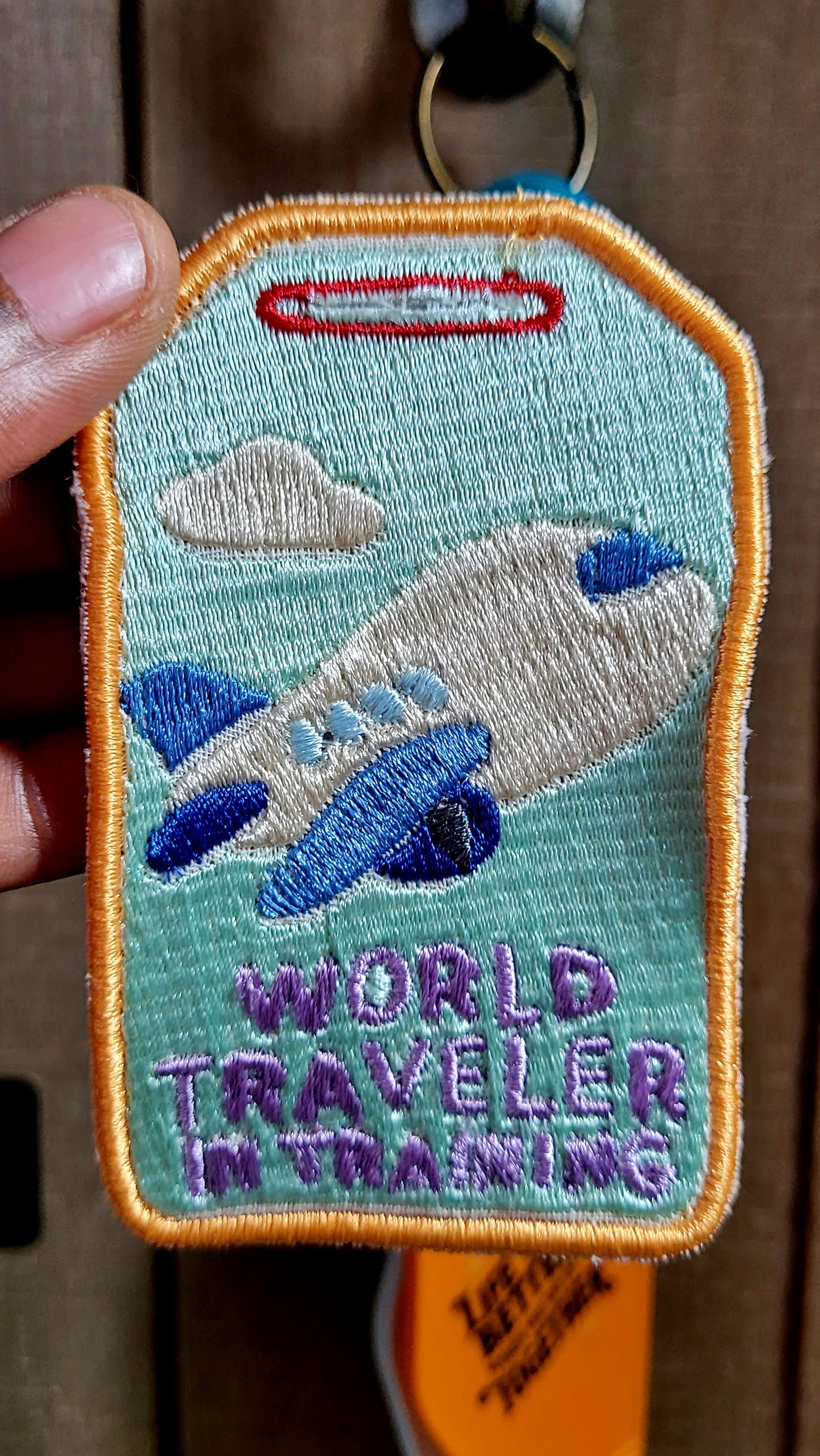 world traveler luggage tag | EMBROIDERY FILE FOR 4x4 HOOP | DIGITAL DOWNLOAD FOR MACHINE EMBROIDERY