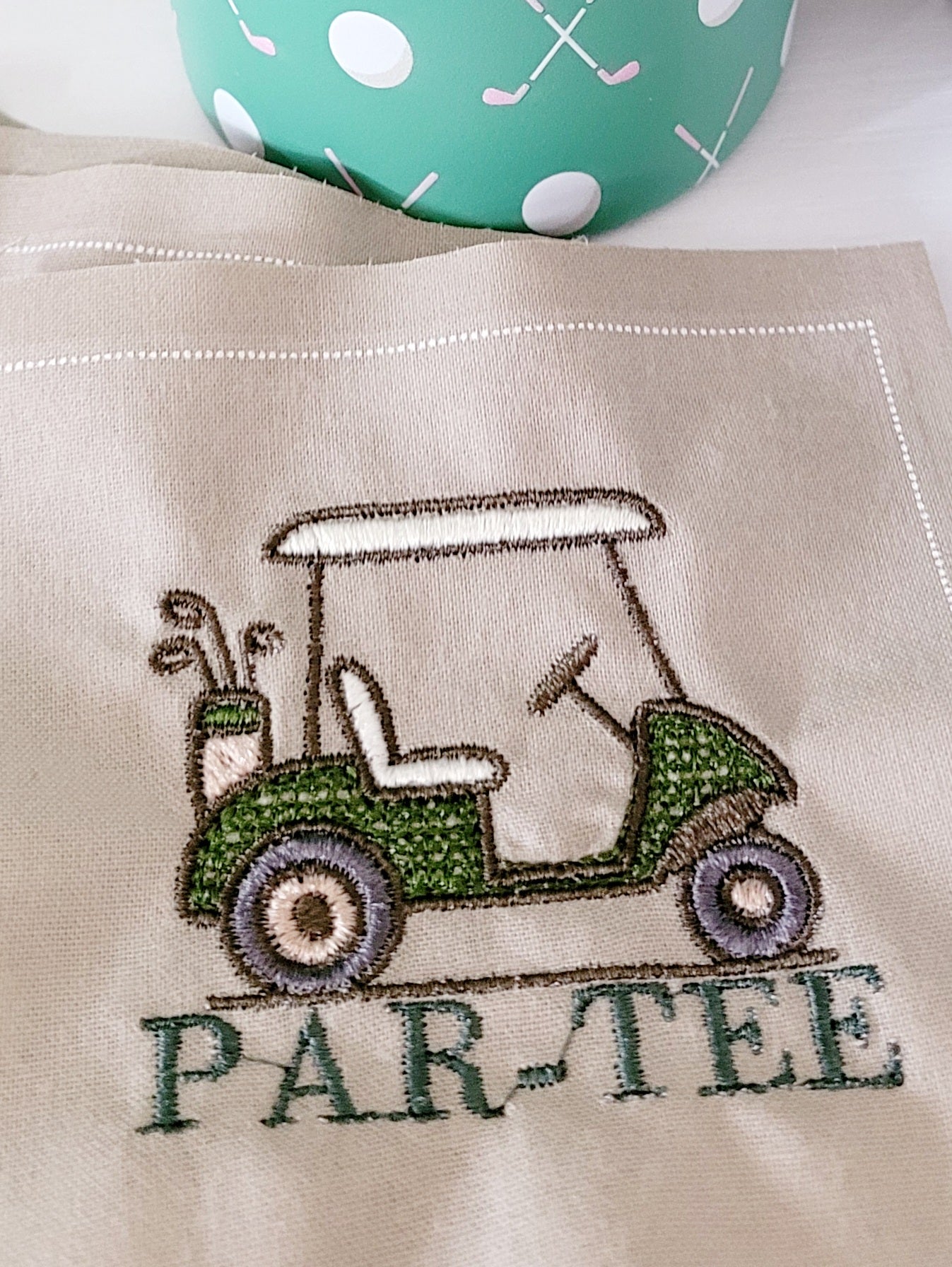 golf cart par-tee | *2 SIZES* EMBROIDERY FILE FOR 3x3 & 4x4 HOOP | DIGITAL DOWNLOAD FOR MACHINE EMBROIDERY