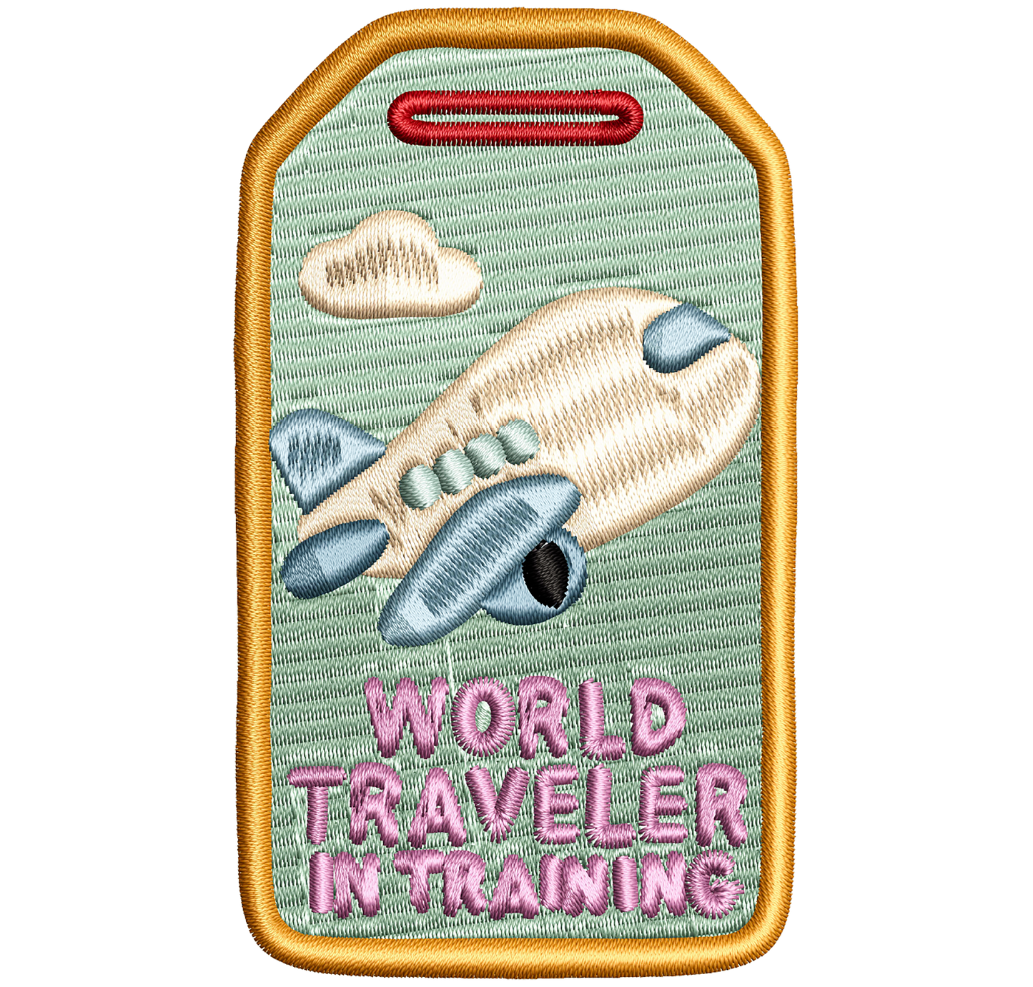 world traveler luggage tag | EMBROIDERY FILE FOR 4x4 HOOP | DIGITAL DOWNLOAD FOR MACHINE EMBROIDERY