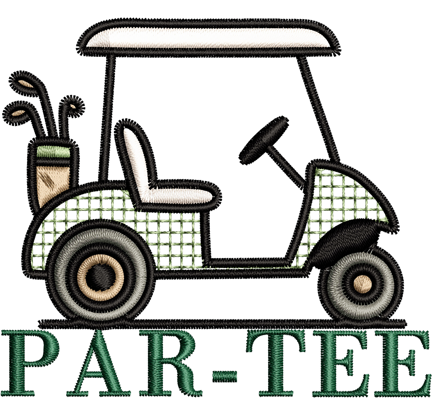 golf cart par-tee | *2 SIZES* EMBROIDERY FILE FOR 3x3 & 4x4 HOOP | DIGITAL DOWNLOAD FOR MACHINE EMBROIDERY