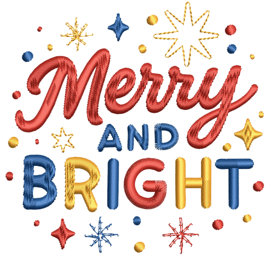 bright and merry | *2 SIZES* EMBROIDERY FILE FOR 3x3 & 4x4 HOOP | DIGITAL DOWNLOAD FOR MACHINE EMBROIDERY