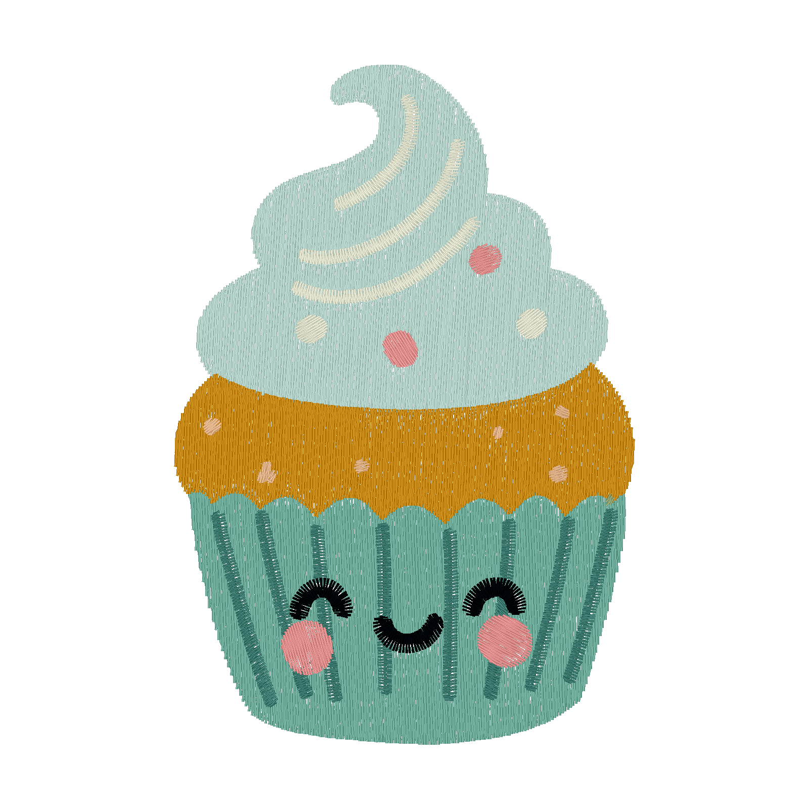 Smiling cupcake stitch preview