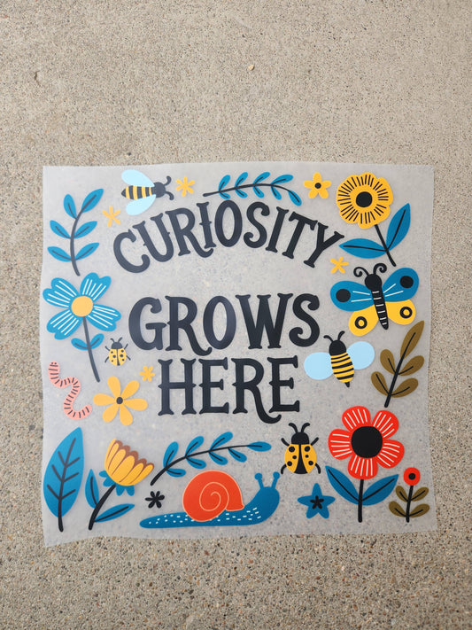 curiosity grows here | DTF TRANSFER | READY-TO-PRESS
