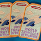world traveler luggage tag | EMBROIDERY FILE FOR 4x4 HOOP | DIGITAL DOWNLOAD FOR MACHINE EMBROIDERY
