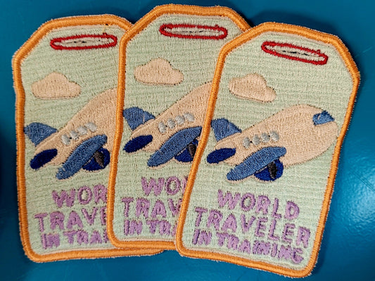 world traveler luggage tag | EMBROIDERY FILE FOR 4x4 HOOP | DIGITAL DOWNLOAD FOR MACHINE EMBROIDERY