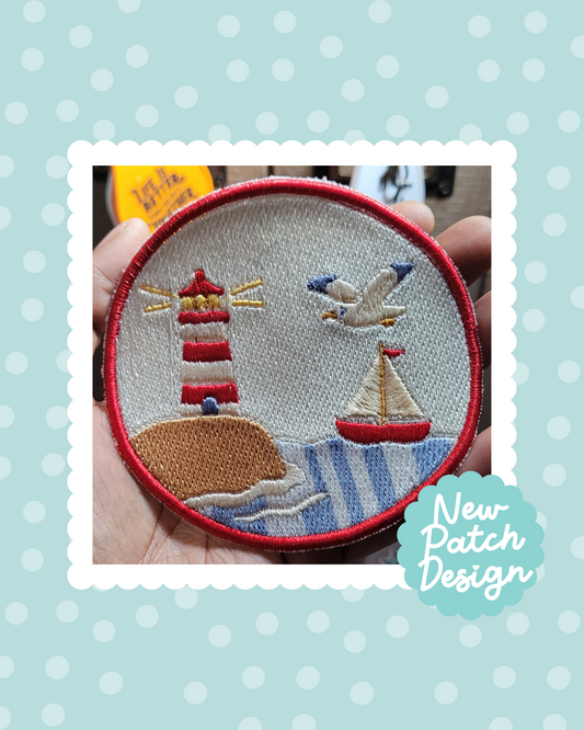 seaside beacon patch | EMBROIDERY FILE FOR 4x4 HOOP | DIGITAL DOWNLOAD FOR MACHINE EMBROIDERY