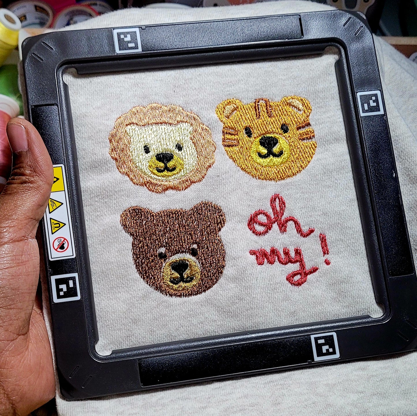 lions & tigers & bears | EMBROIDERY FILE FOR 4x4 HOOP | DIGITAL DOWNLOAD FOR MACHINE EMBROIDERY
