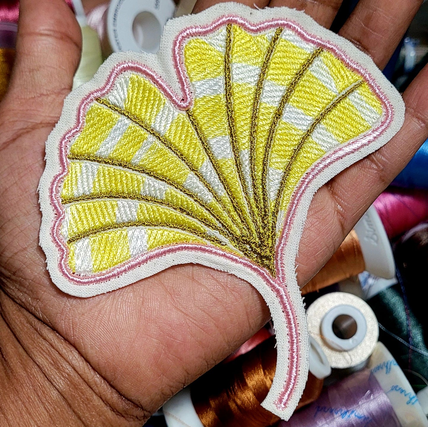 golden ginkgo patch | EMBROIDERY FILE FOR 4x4 HOOP | DIGITAL DOWNLOAD FOR MACHINE EMBROIDERY