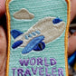 world traveler luggage tag | EMBROIDERY FILE FOR 4x4 HOOP | DIGITAL DOWNLOAD FOR MACHINE EMBROIDERY
