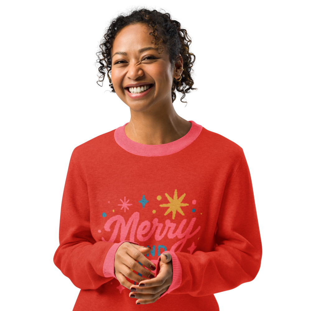 Merry & Bright Knitted Crew Neck Sweater