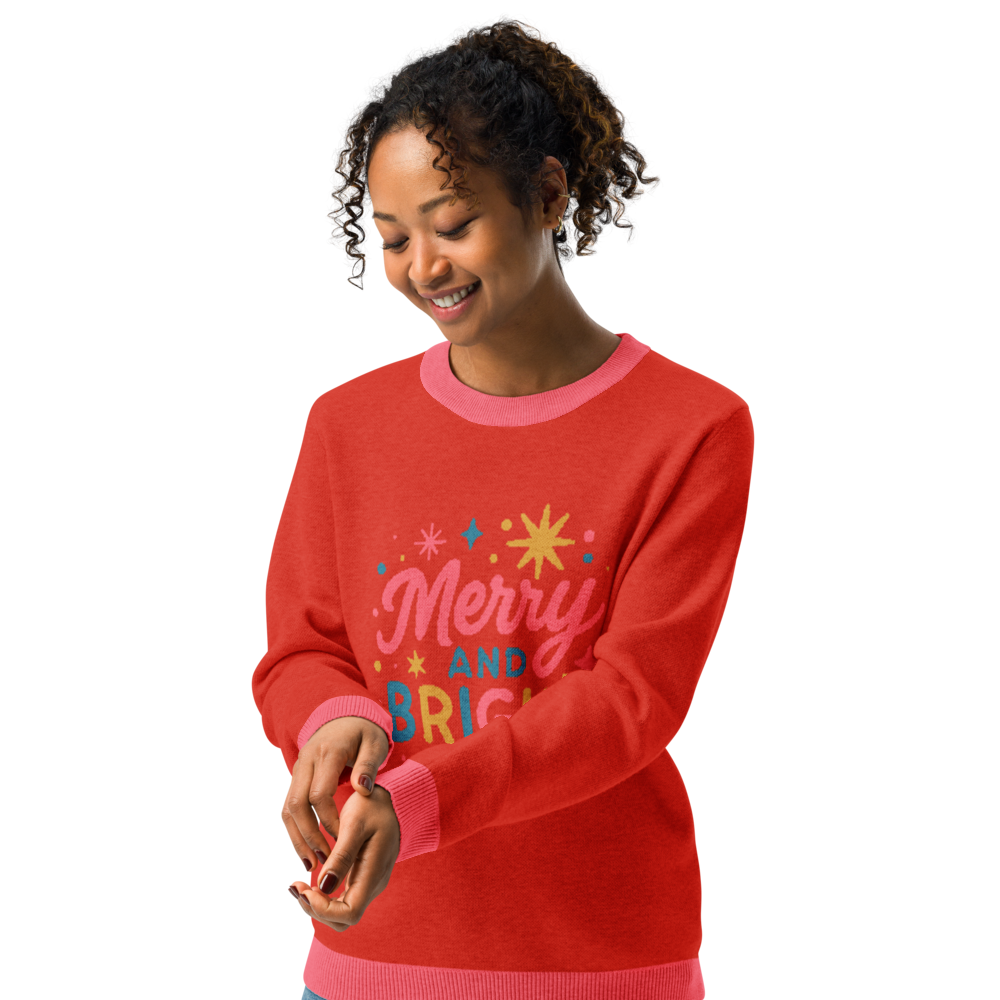Merry & Bright Knitted Crew Neck Sweater