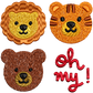 lions & tigers & bears | EMBROIDERY FILE FOR 4x4 HOOP | DIGITAL DOWNLOAD FOR MACHINE EMBROIDERY