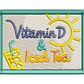 vitamin d & iced tea patch | EMBROIDERY FILE FOR 4x4 HOOP | DIGITAL DOWNLOAD FOR MACHINE EMBROIDERY