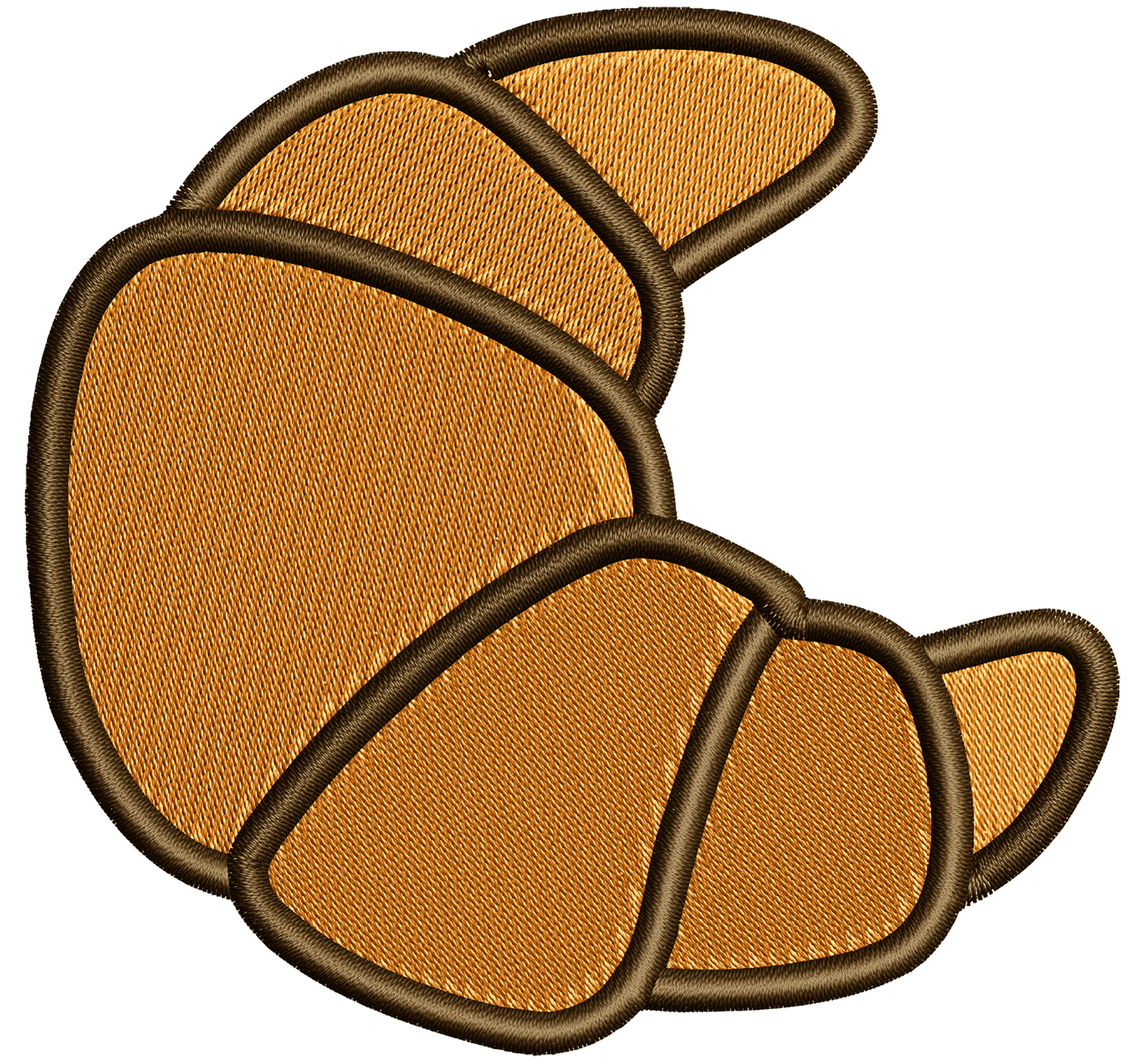 croissant patch | EMBROIDERY FILE FOR 4x4 HOOP | DIGITAL DOWNLOAD FOR MACHINE EMBROIDERY - Ignite Wonder Club