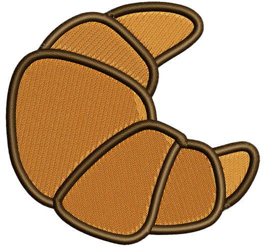 croissant patch | EMBROIDERY FILE FOR 4x4 HOOP | DIGITAL DOWNLOAD FOR MACHINE EMBROIDERY - Ignite Wonder Club