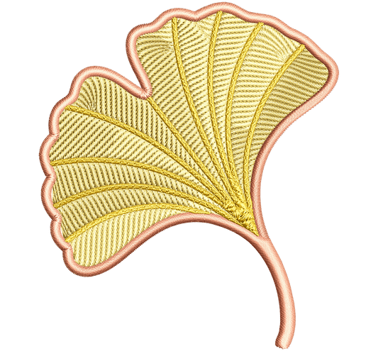 golden ginkgo patch | EMBROIDERY FILE FOR 4x4 HOOP | DIGITAL DOWNLOAD FOR MACHINE EMBROIDERY - Ignite Wonder Club
