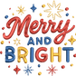 bright and merry | *2 SIZES* EMBROIDERY FILE FOR 3x3 & 4x4 HOOP | DIGITAL DOWNLOAD FOR MACHINE EMBROIDERY