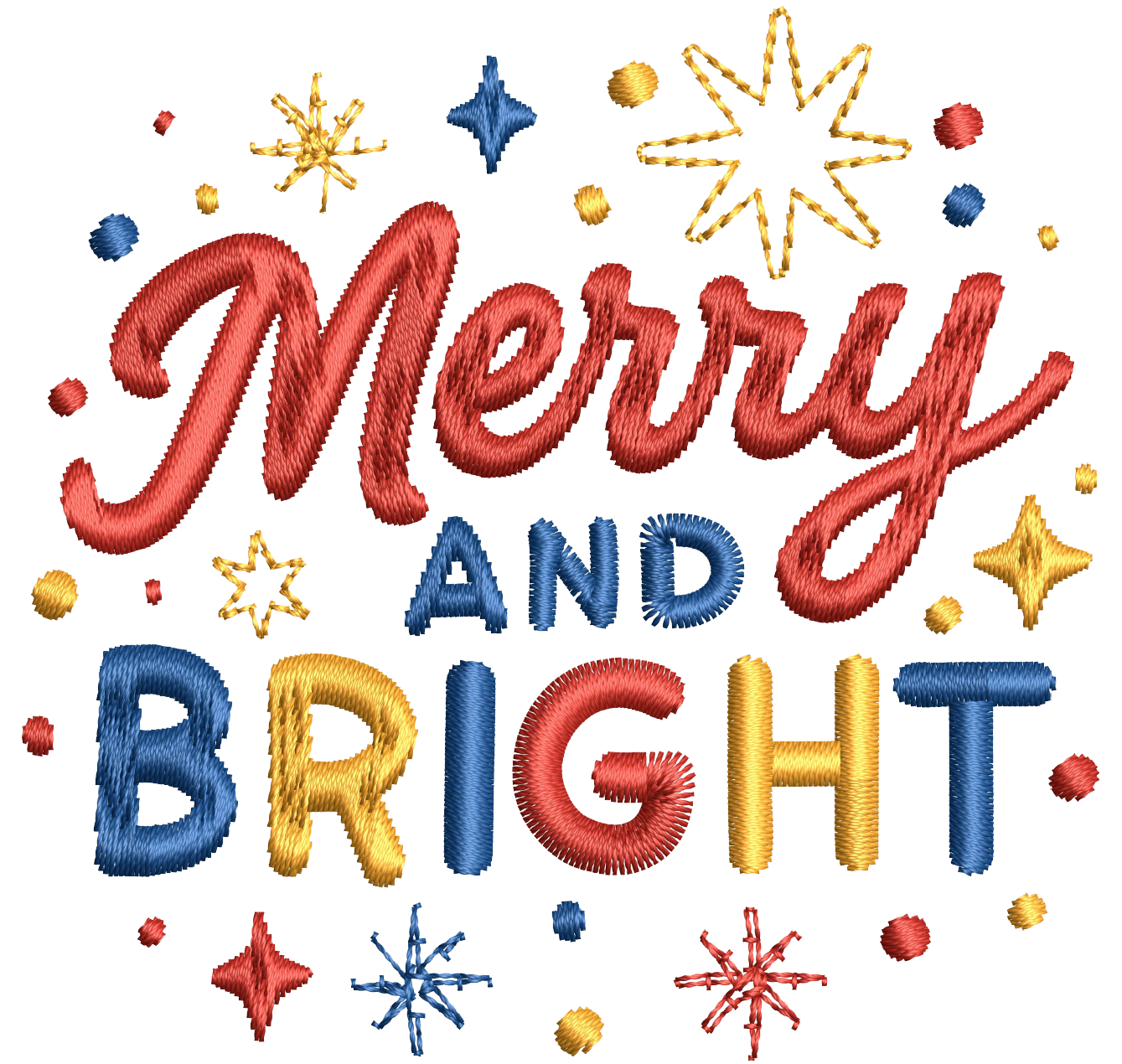 bright and merry | *2 SIZES* EMBROIDERY FILE FOR 3x3 & 4x4 HOOP | DIGITAL DOWNLOAD FOR MACHINE EMBROIDERY