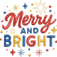 bright and merry | *2 SIZES* EMBROIDERY FILE FOR 3x3 & 4x4 HOOP | DIGITAL DOWNLOAD FOR MACHINE EMBROIDERY