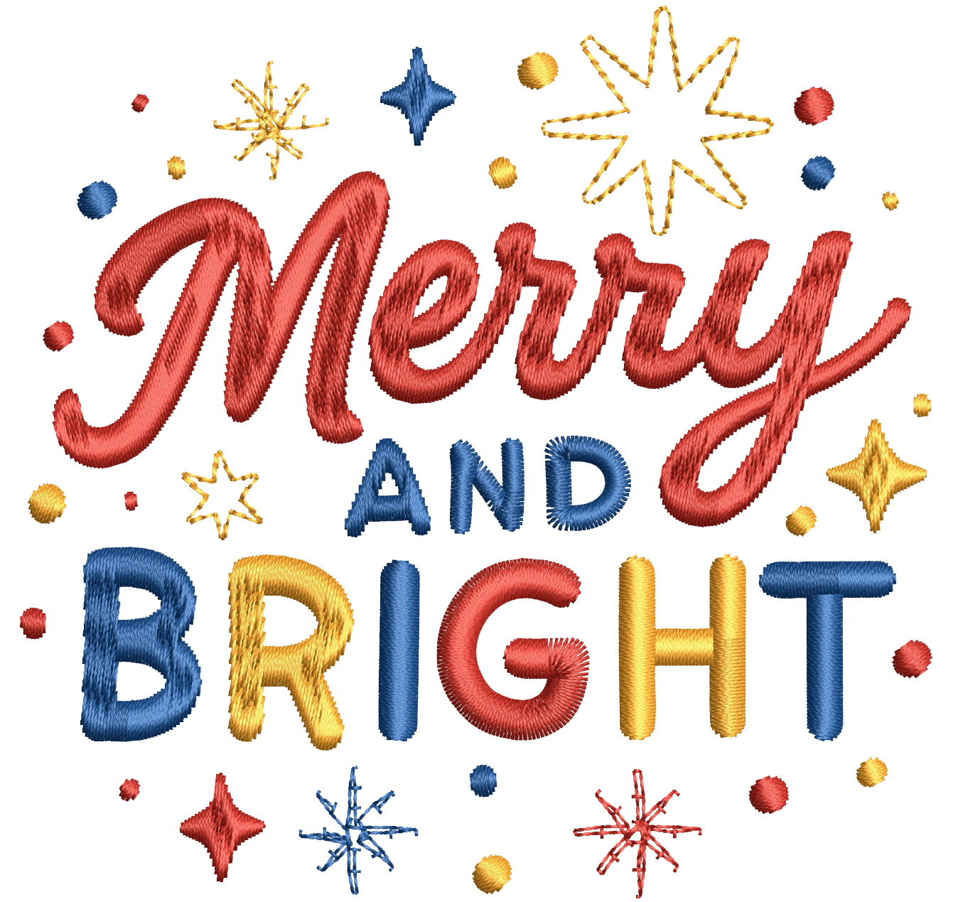 bright and merry | *2 SIZES* EMBROIDERY FILE FOR 3x3 & 4x4 HOOP | DIGITAL DOWNLOAD FOR MACHINE EMBROIDERY