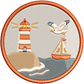 seaside beacon patch | EMBROIDERY FILE FOR 4x4 HOOP | DIGITAL DOWNLOAD FOR MACHINE EMBROIDERY - Ignite Wonder Club