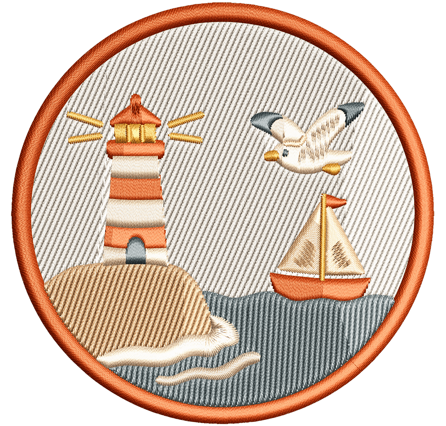 seaside beacon patch | EMBROIDERY FILE FOR 4x4 HOOP | DIGITAL DOWNLOAD FOR MACHINE EMBROIDERY - Ignite Wonder Club